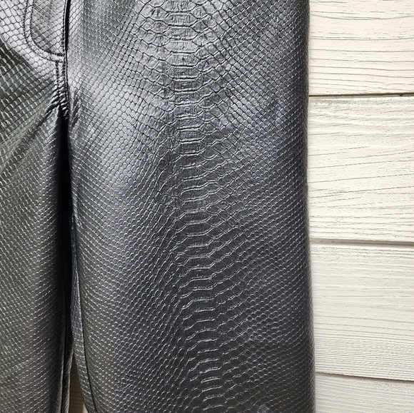 New Aritzia Wilfred The Melina Vegan Leather Pant Black Python - Picture 6 of 11